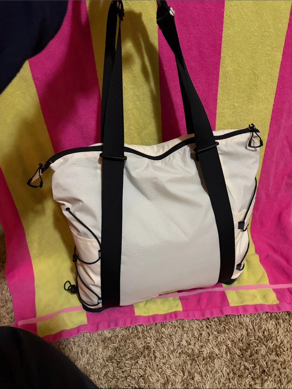 The North Face Borealis  Cream and Black Tote/Backpack